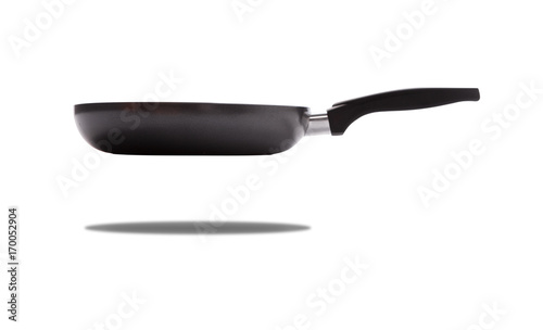 Frying pan with shadow isolated on white background
