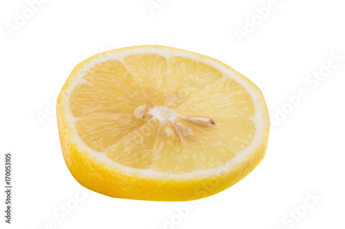 yellow lemon isolated on over white background