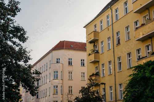 houses in berlin with clean sky