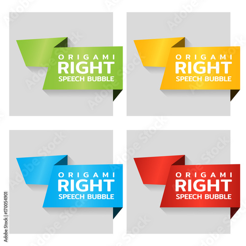 Origami paper banners for side tag. Price tag template for catalog. Color stickers for shop. Vector