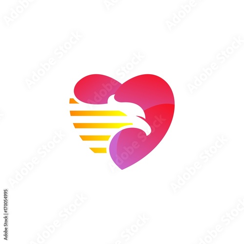 falcon love vector icon logo