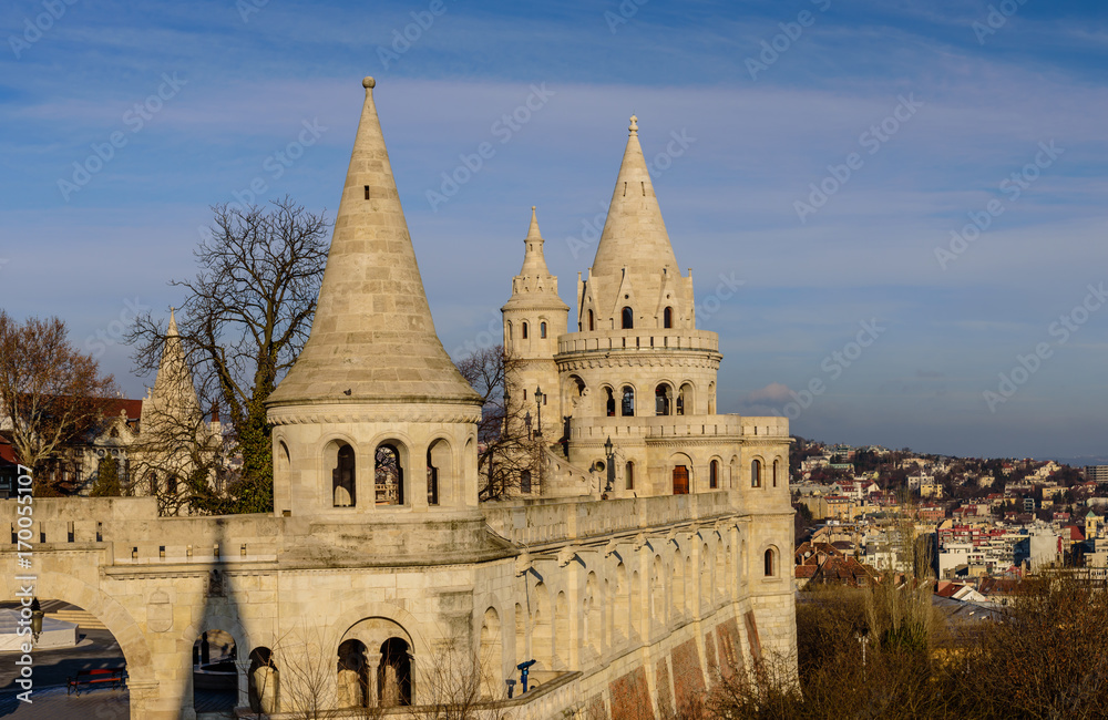 Fisherman's Bastion in Budapest is a popular tourist and architectural attraction, Hungary