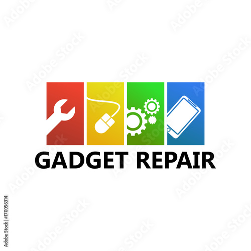 Colorful Gadget repair Logo Template Design