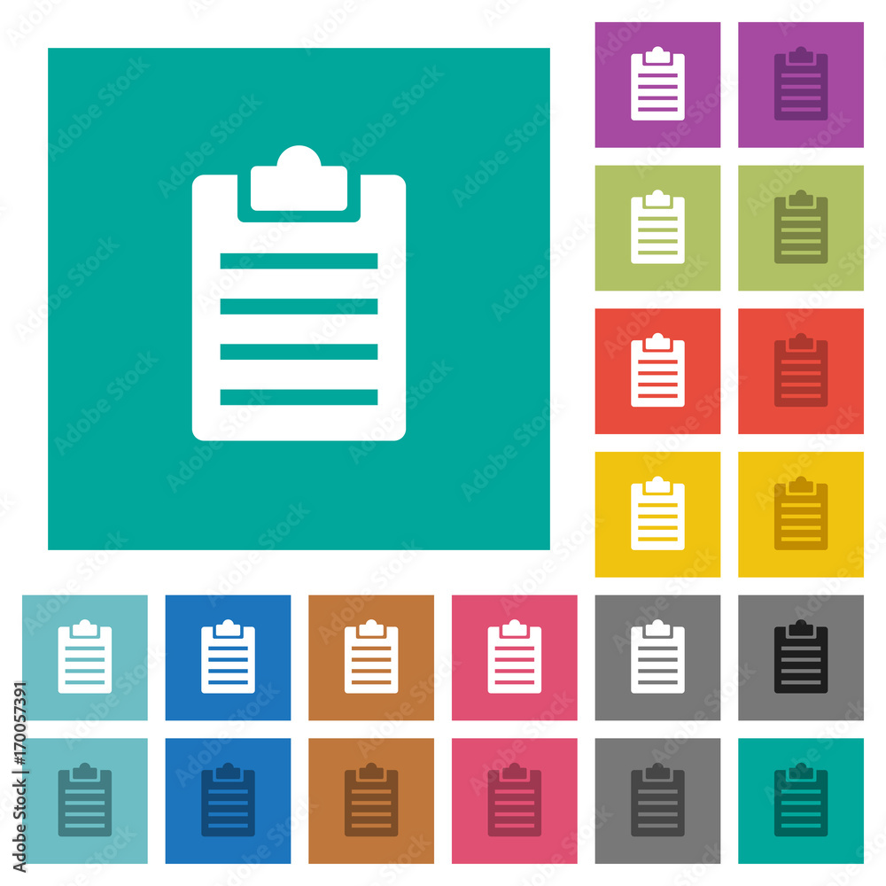 Notes square flat multi colored icons Notes square flat multi colored icons