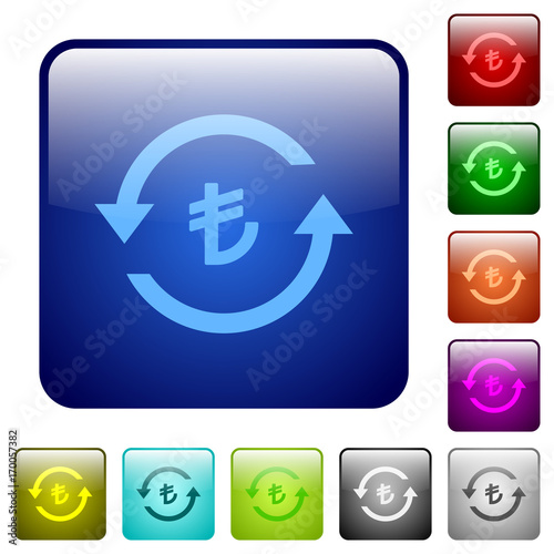 Turkish Lira pay back color square buttons