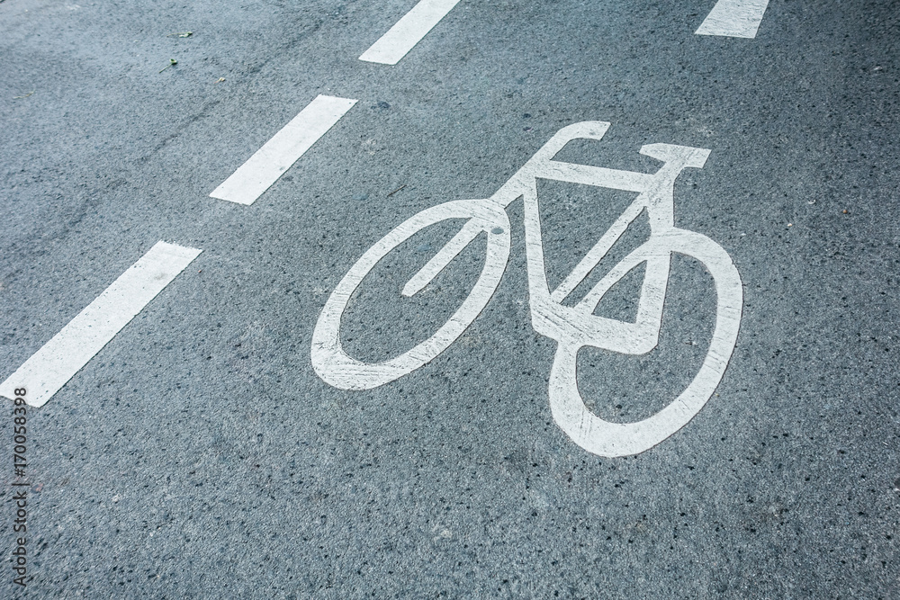 white bicycle traffic sign on a rainy day white bicycle traffic sign on a rainy day