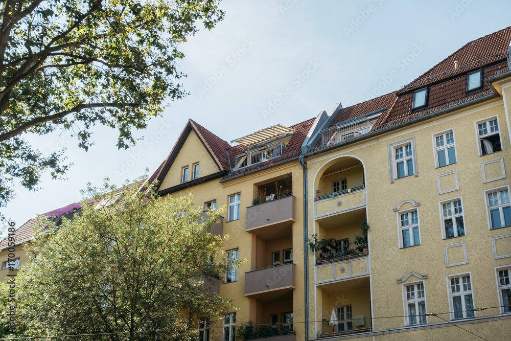 yellow buildings at prenzlauer berg in berlin