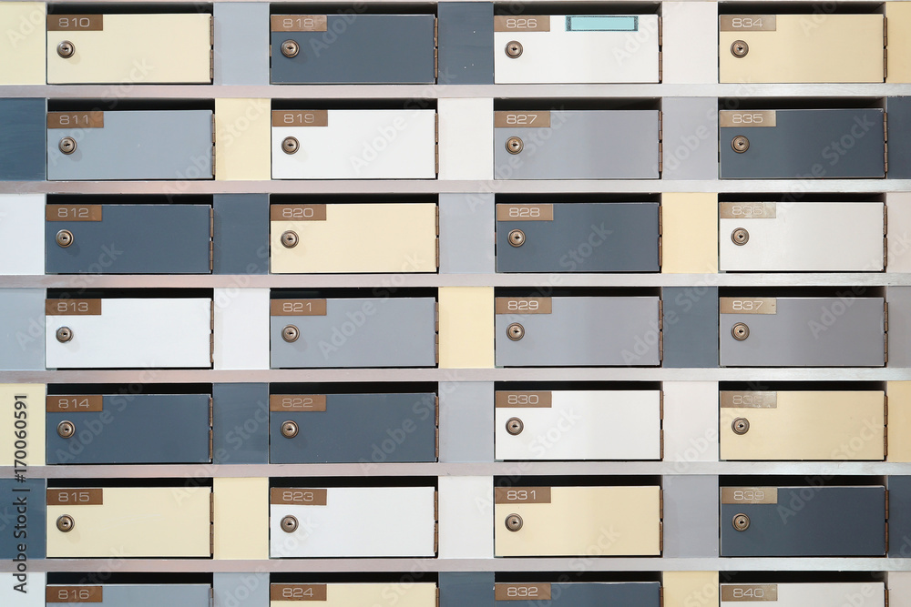mailboxs locker postal in condominium backgroungs