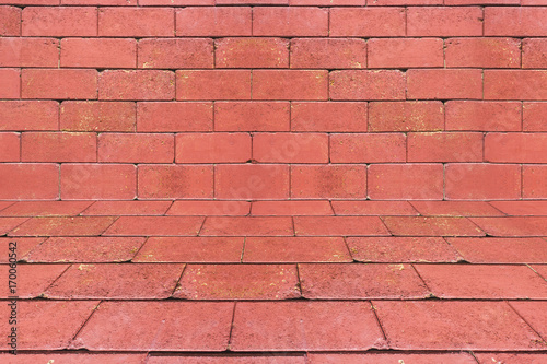 Wallpaper Mural Red brick wall in perspective view, brick pattern textured background. Torontodigital.ca