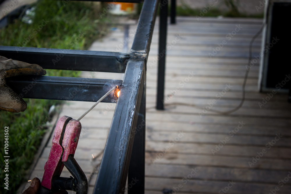 Welder welding steel keep sticking. Welder welding steel keep sticking.