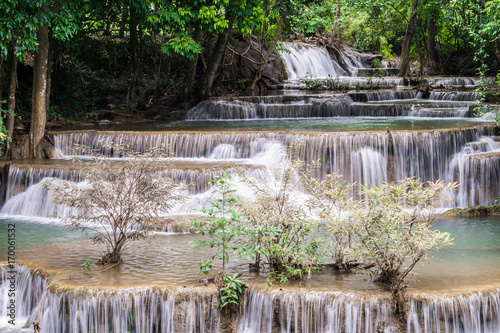 Huay Mae Kamin waterfall  at Khuean Srinagarindra National Park kanchanaburi povince   Thailand   