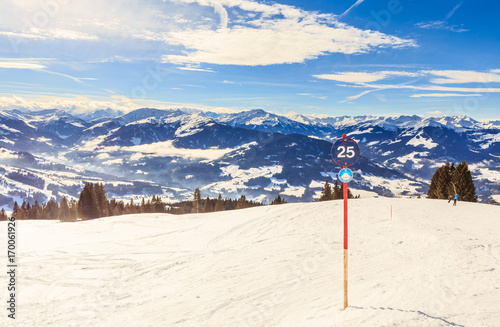 On the slopes of the ski resort Hopfgarten, Tyrol, Austria