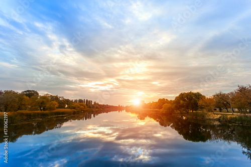 dawn on the autumn river