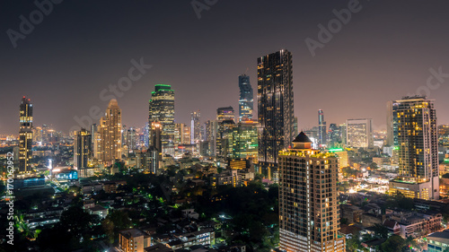cityscape of Bangkok city at night , landscape Thailand 