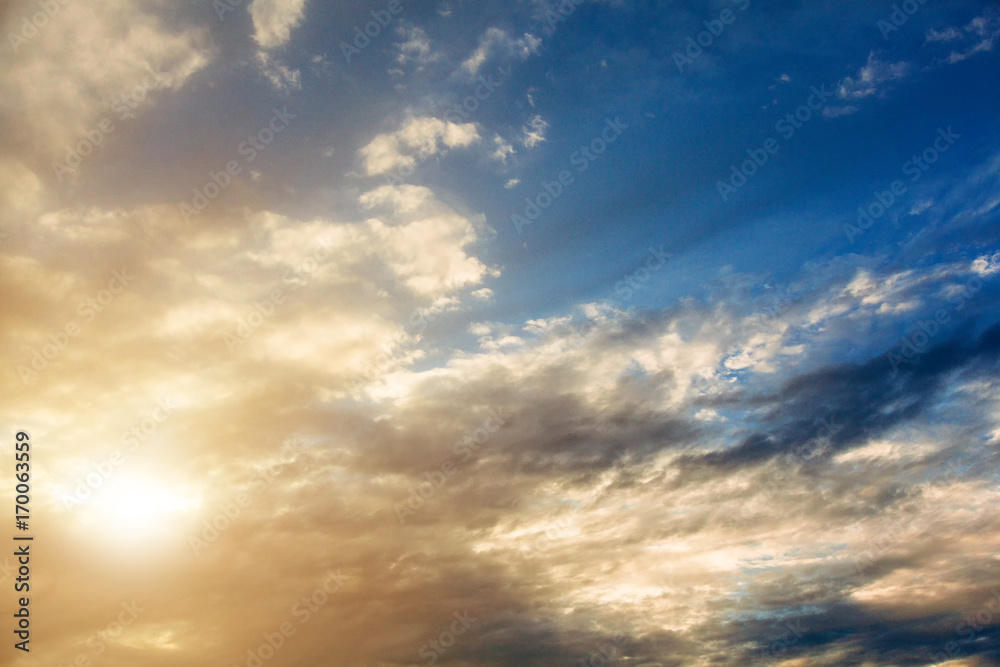 Fototapeta premium A beautiful sunset sky over the sea.