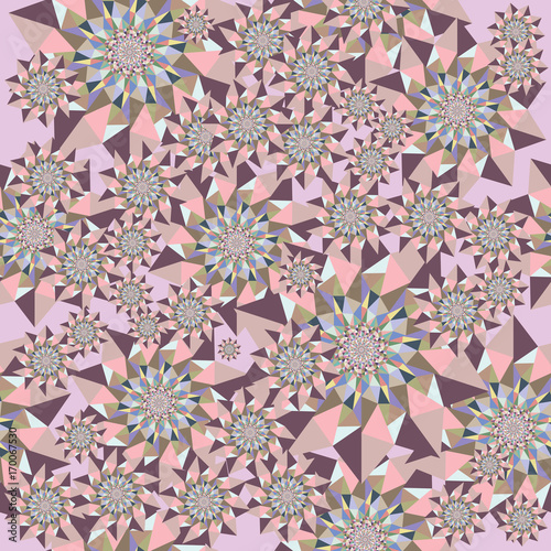 pattern of mandalas with a pink tint