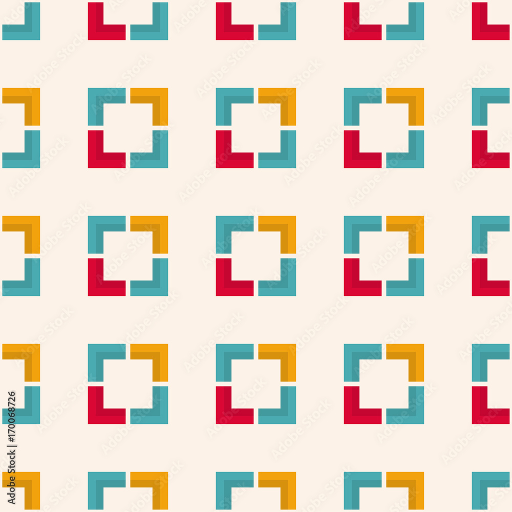 Obraz premium Seamless vector geometric pattern with squares and angular shapes