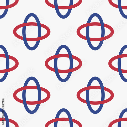 Seamless vector pattern with weave ovals