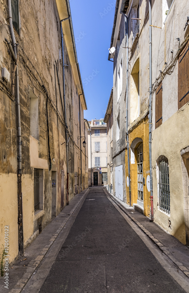 narrow street with old houses in aix