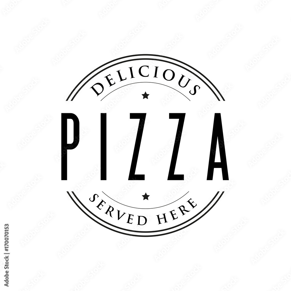 Fotografie Pizza vintage stamp black