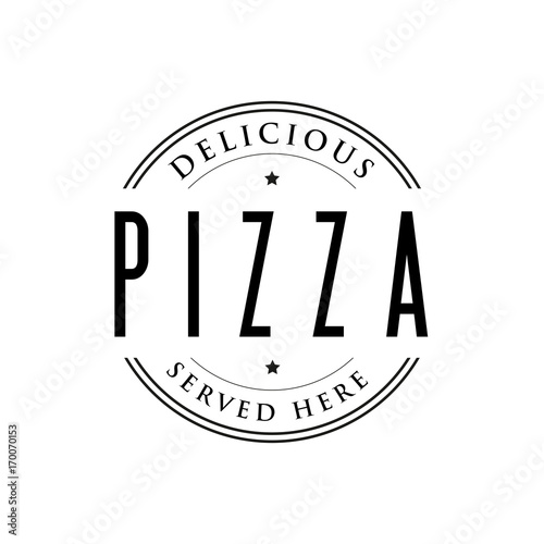 Pizza vintage stamp black