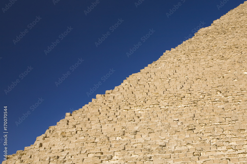 Great Giza pyramids and blue sky with clouds Great Giza pyramids and blue sky with clouds