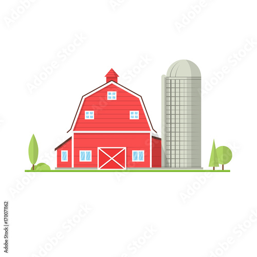 American farm icon in flat style.