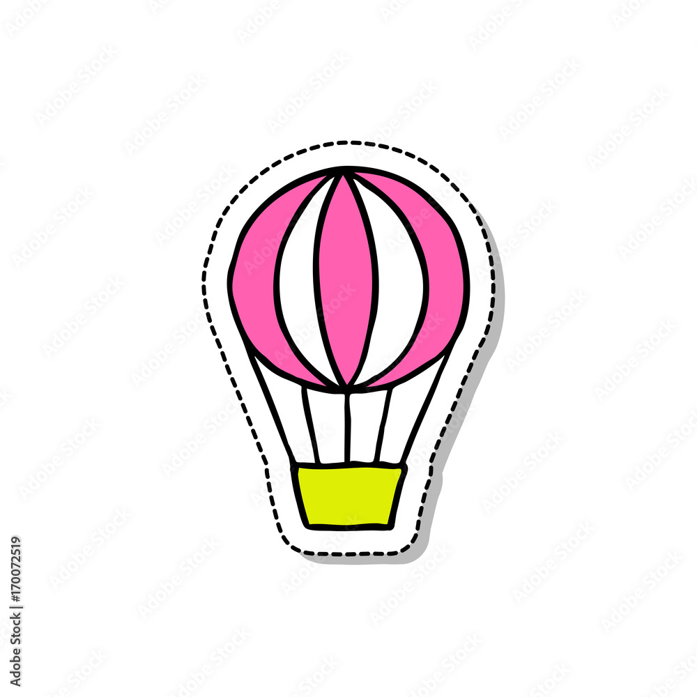 Fototapeta premium hot air ballon doodle icon