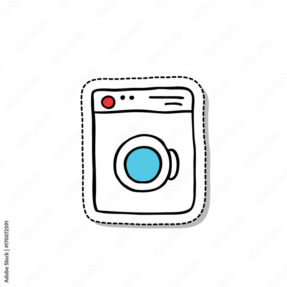 washing machine doodle icon washing machine doodle icon