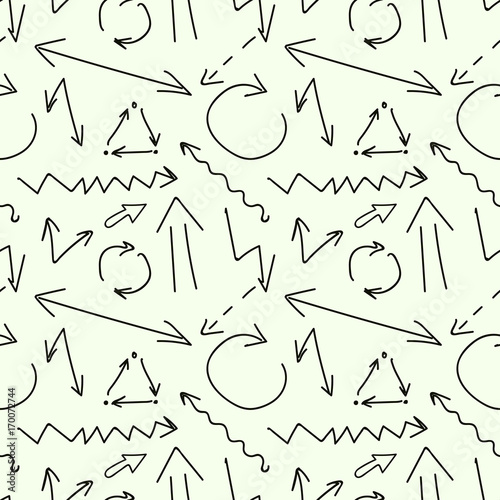 Arrows chalk seamless pattern on the background . Abstract Flat design Vector Illustration
