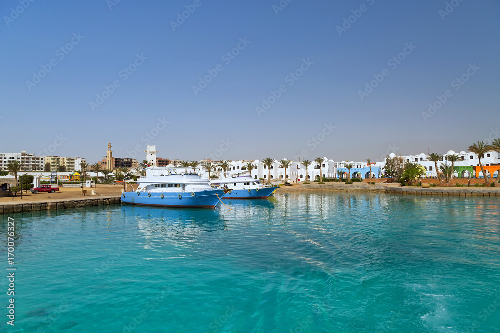 Hurghada harbor in Egypt