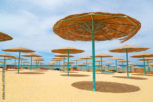 Egyptian beach at sunny day in Hurghada