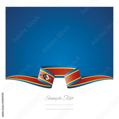 Abstract background Swaziland flag ribbon photo