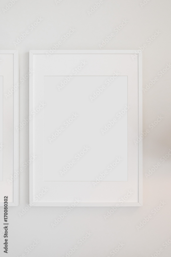 Set of 3 Blank Poster Frames in a Living Room Set of 3 Blank Poster Frames in a Living Room