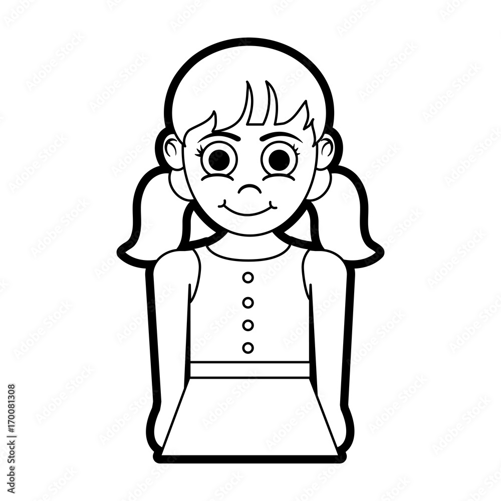Girl cartoon icon Kid childhood little and people theme Isolated design Vector illustration Girl cartoon icon Kid childhood little and people theme Isolated design Vector illustration