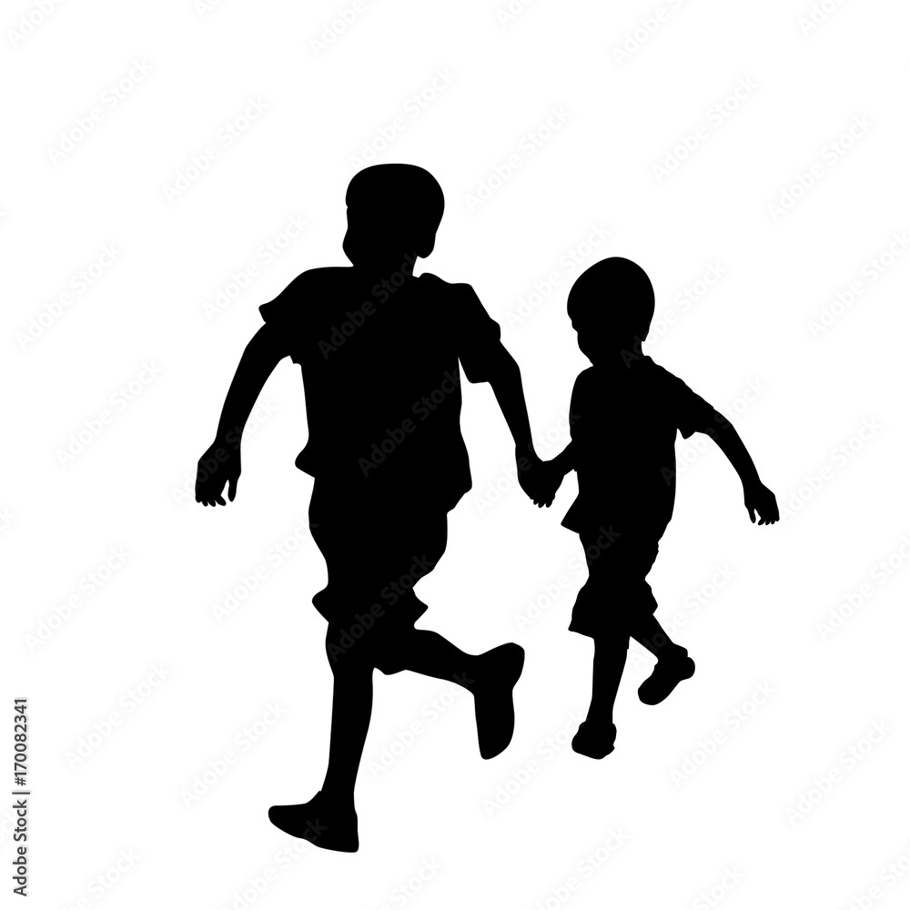 Two brothers running
