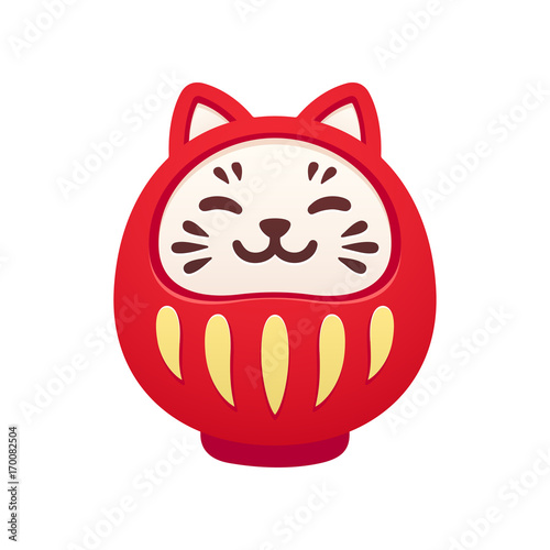 Cute cat Daruma doll