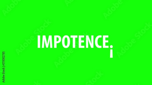 Impotence word on green background with fell exclamation mark