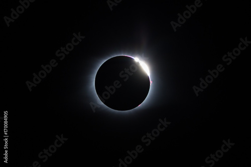 Bailey's beads seen shortly after totality during the 2017 total solar eclipse