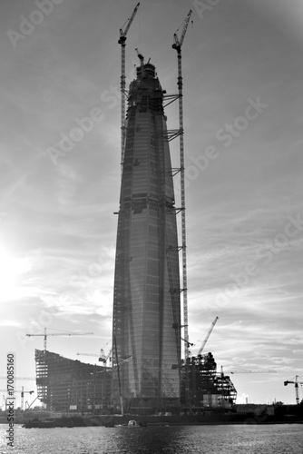 Under construction skyscraper Lakhta Center. photo