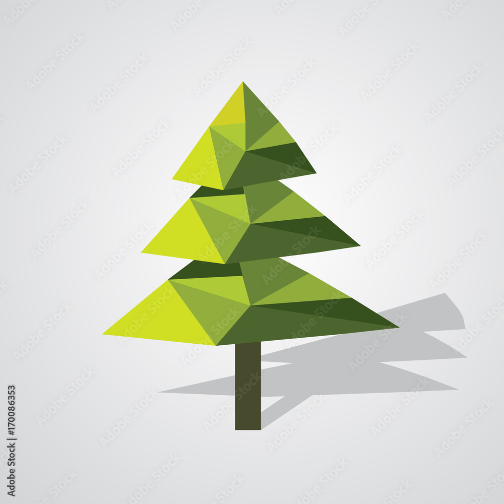 Obraz premium Low poly christmas tree