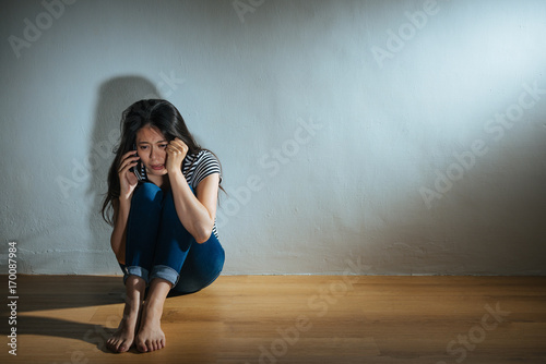 woman using mobile smartphone calling for help