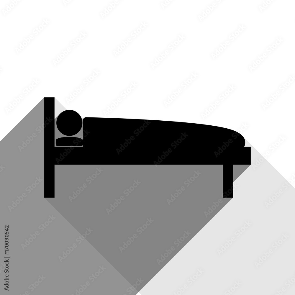 Hospital sign illustration. Vector. Black icon with two flat gray shadows on white background.