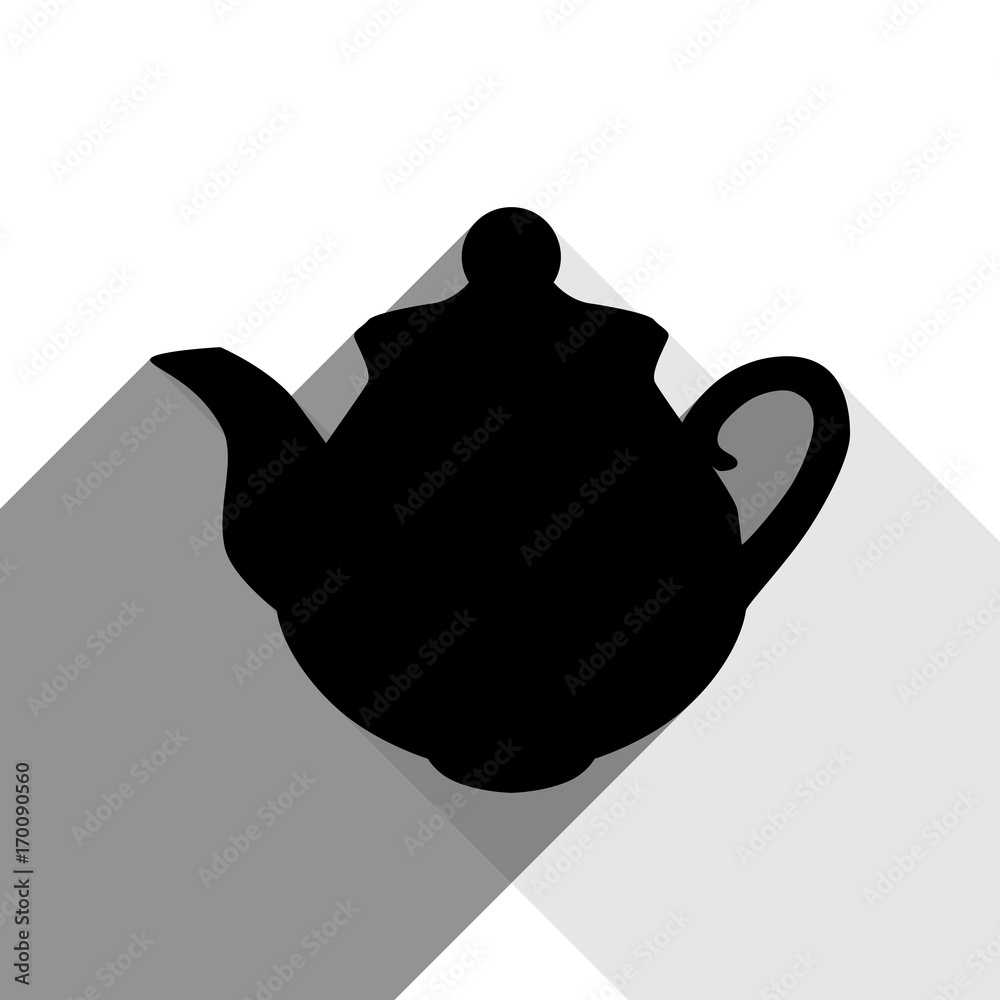 Tea maker sign. Vector. Black icon with two flat gray shadows on white background. Tea maker sign. Vector. Black icon with two flat gray shadows on white background.