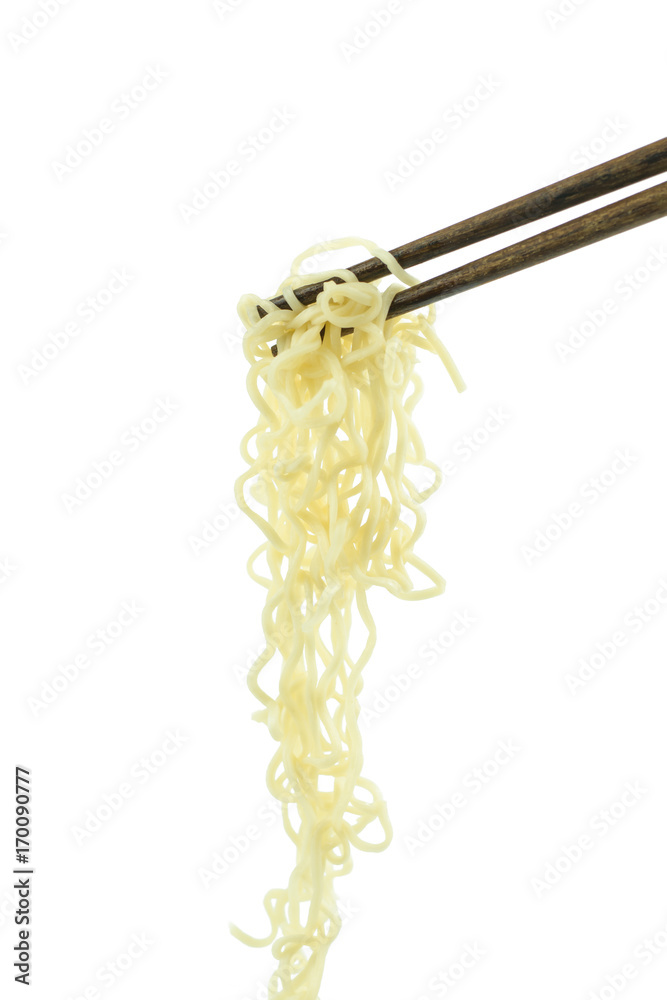 chopsticks holding oriental noodles isolated on a white background chopsticks holding oriental noodles isolated on a white background