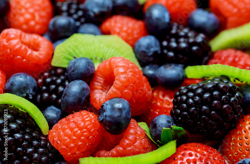 Mix of fresh berries in a basket
