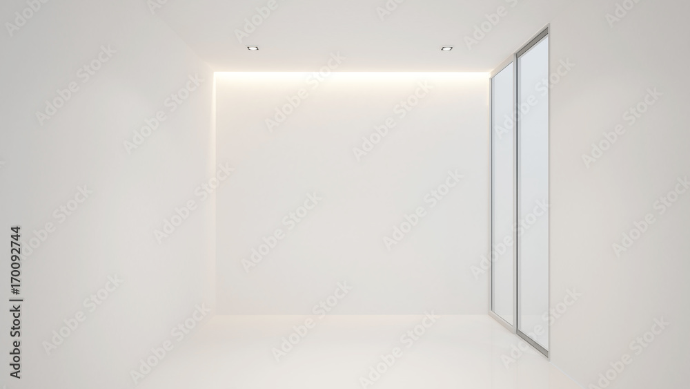 white empty room for artwork - Interior Design - 3D Rendering