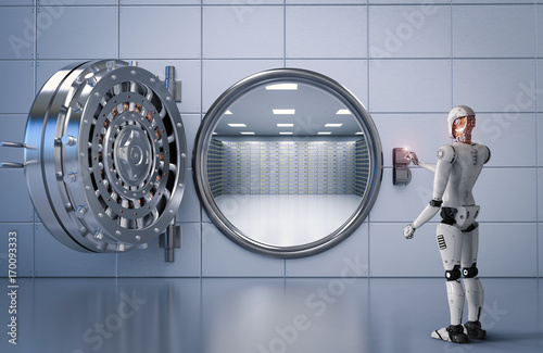 robot working with bank vault