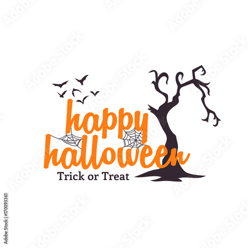 Happy Halloween Trick or Treat Vector Lettering Illustration