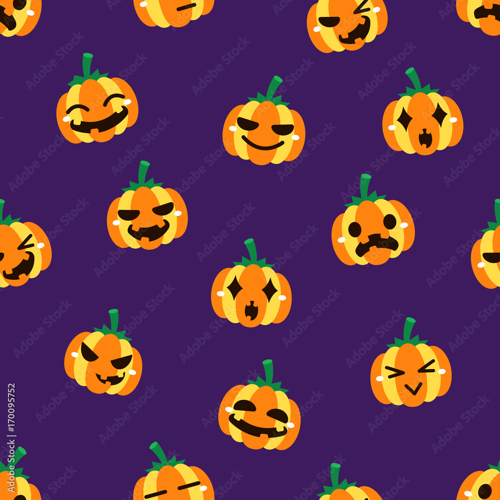 Halloween pumpkin seamless pattern background Halloween pumpkin seamless pattern background